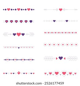 red Heart border frame vector hand drawn 