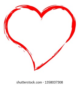 Red Heart Border Isolated on White Background. Love & Passion Concept. Vector Illustration EPS10_04