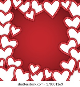 Red heart border vector