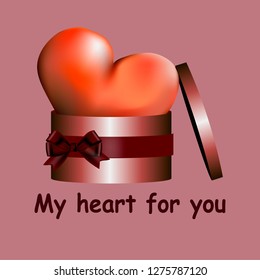 red heart in box
