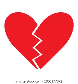 red heart broken icon vector