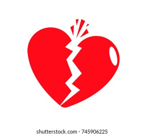 Red Heart Broken Sad Separation Vector Stock Vector (Royalty Free ...