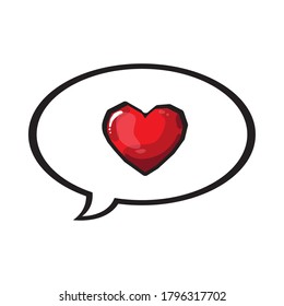 red heart in bubble design of love passion and romantic theme Vector illustration