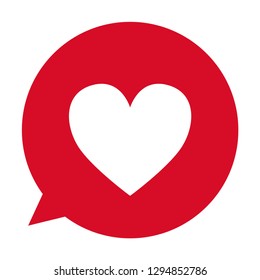 Red heart in bubble love vector icon vector valentine isolated on white