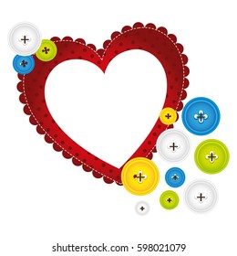 red heart with bubbles icon, vector illustraction design