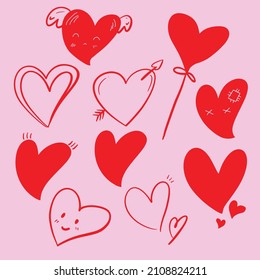 red heart bundle vector image  for valentine’s  day