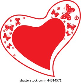 red heart with butterfly