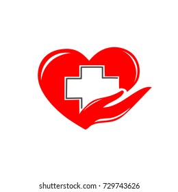 red heart care medical cross