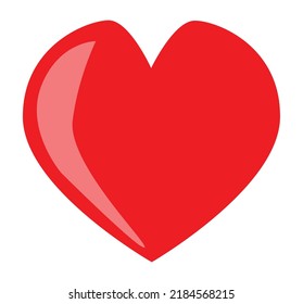 A red heart cartoon love heart isolated on white