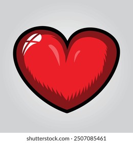 corazón rojo Vector de dibujos animados gráfico