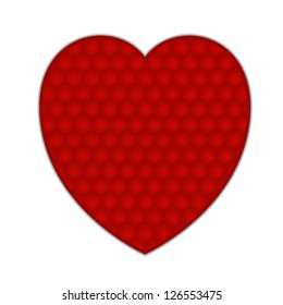 Red heart with cell texture, isolated on a white background. EPS10 vector.