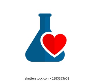 red heart chemical flask