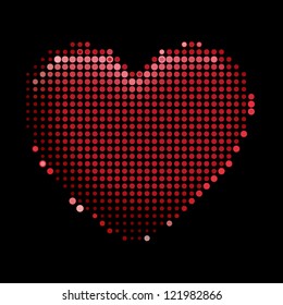 Red heart of circles