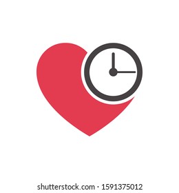 Red Heart with Clock Overlay Represents Urgent Medical Care or Time Sensitive Health Issues