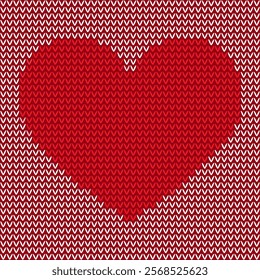 red heart crochet pattern vector with white chevron background, perfect for valentine's day designs, romantic cards, love themes, and festive decorations