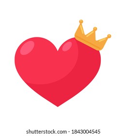 A red heart with a crown on top.
