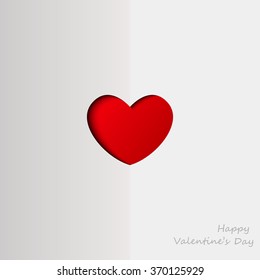 Red heart cutting out paper