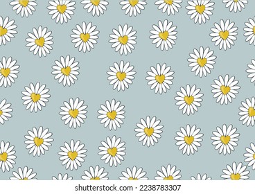 red heart daisy flower vector