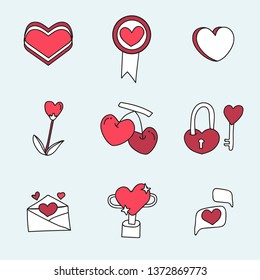 Red heart design collection vector