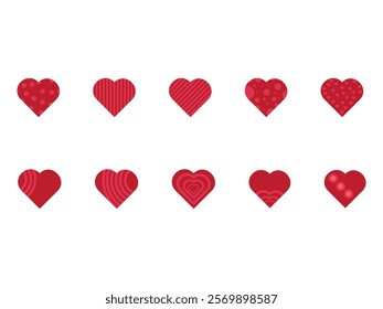 Red Heart Design Element Set