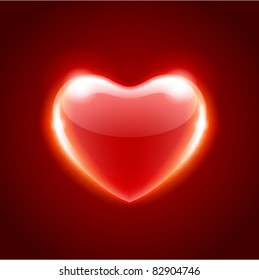 Red heart design element. Vector illustration eps 10. Easy replace background.