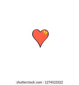 red heart design icon flat eps10