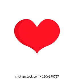 red heart design icon flat