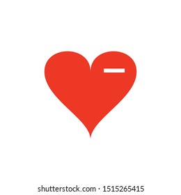 red heart design icon flat