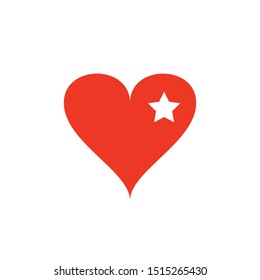 red heart design icon flat