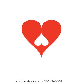 red heart design icon flat