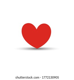 icono de diseño de corazón rojo plano. ilustración vectorial