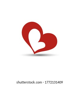 icono de diseño de corazón rojo plano. ilustración vectorial