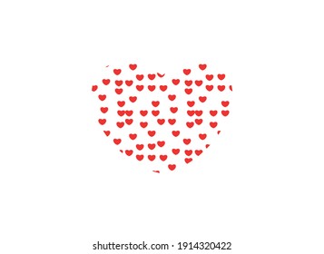 red heart design icon flat