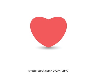 red heart design icon flat.