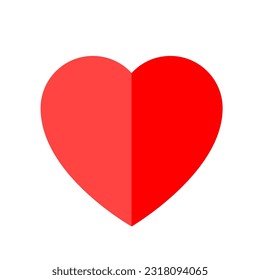 red heart design icon flat. Vector illustration. stock image.