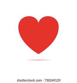 red heart design icon flat