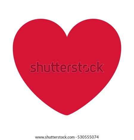 red heart design icon flat