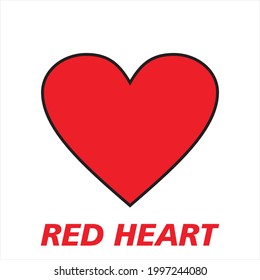 RED HEART DESIGN ICON FLAT.VECTOR ILLUSTRATION.