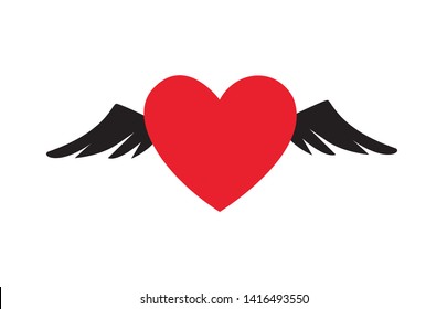 Red heart design icon isolated from white background 