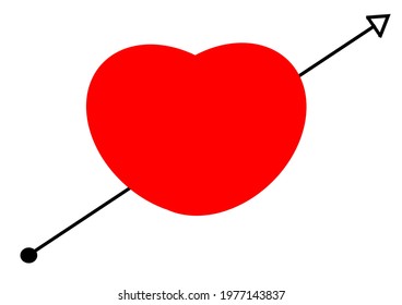 Red Heart Design Romance Vector 
