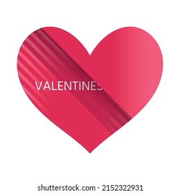 red heart design with valentine word on transparent background
