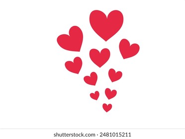 red heart design vector valentine day