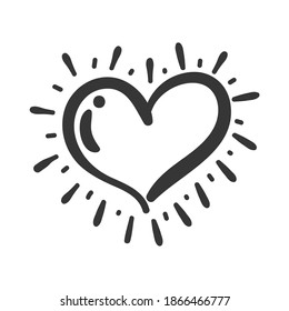 Red heart design with wings of love that must be heartbroken by lovers on Valentine's Day.