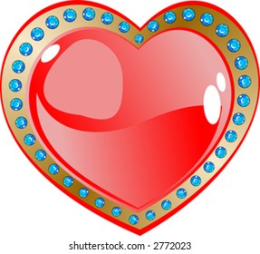 Corazón Rojo Y Diamantes