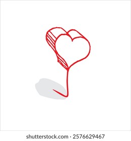 a red heart in different styles. an illustration of a heart in a different style. a vector symbol icon.