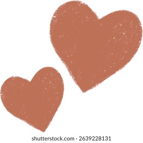 Red Heart Doodle Clipart – Hand Drawn Love Element with Transparent Background