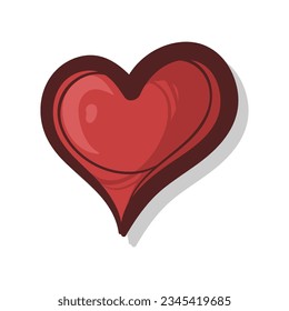 Red heart doodle editable background free vector image