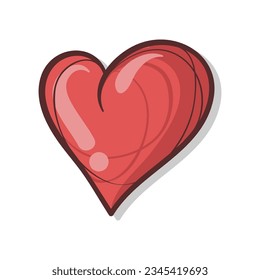 Red heart doodle editable background free vector image