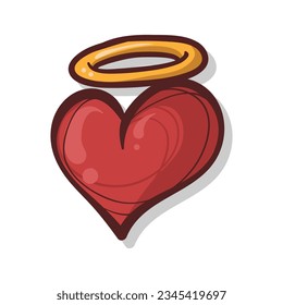 Red heart doodle editable background free vector image
