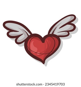 Red heart doodle editable background free vector image